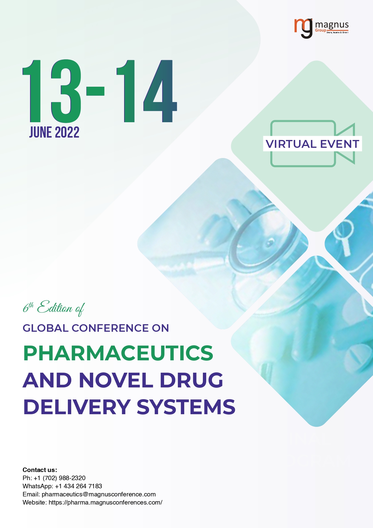 6th Edition of Global Conference on Pharmaceutics and Drug Delivery Systems Program