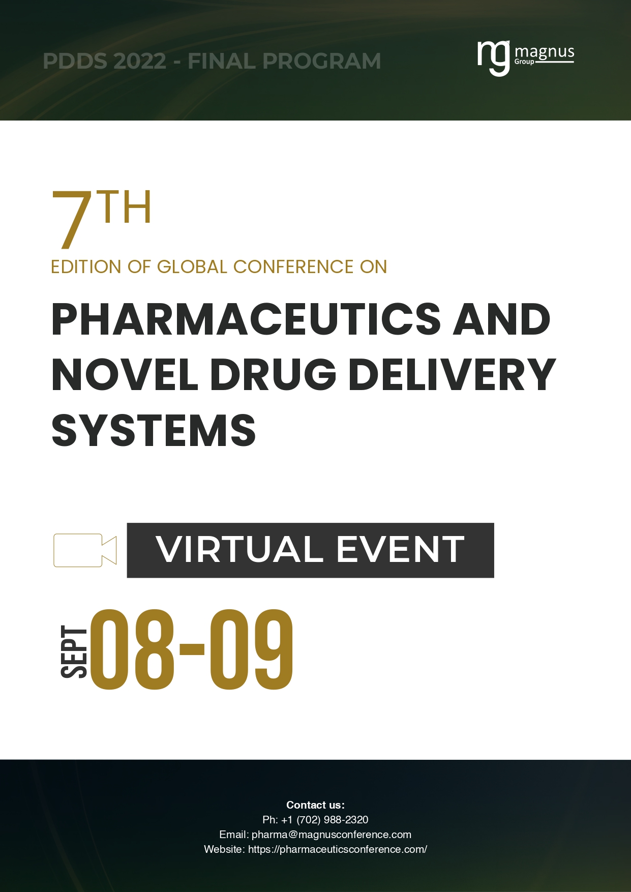 7th Edition of Global conference on Pharmaceutics and Drug Delivery Systems | Online Event Program